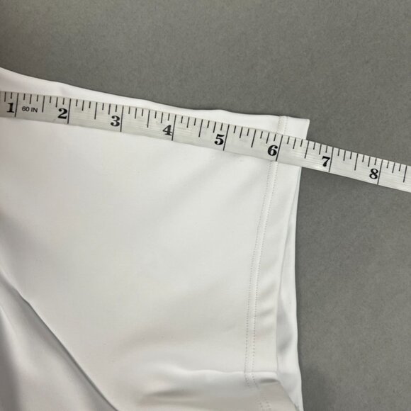 NWT Halara Tee Womens XL White Blue Cut Out Short Sleeve Cropped Barre Dance Top - Picture 11 of 13